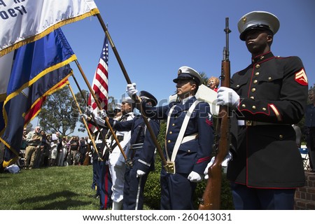 Military Honor guard at Los Angeles National Cemetery Annual Memorial Event, May 26, 2014, California, USA, 05.26.2014