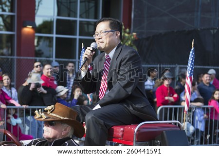 Grand Marshall Mike Fong, 115th Golden Dragon Parade, Chinese New Year, 2014, Year of the Horse, Los Angeles, California, USA, 02.01.2014