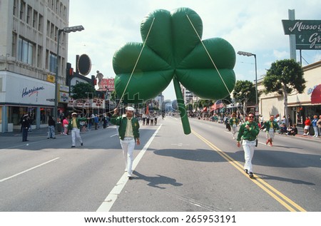 Shamrock balloon at the 1991 Los Angeles St. Patrick\'s Day Parade