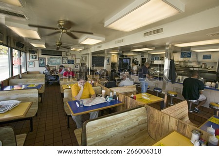 Interior of old diner in Arlington Virginia, outside of Washington D.C.