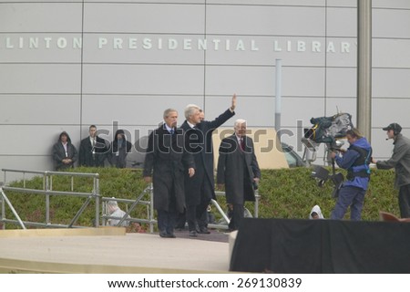 Former US President Bill Clinton, former US First Lady and current US Sen. Hillary Clinton, D- NY at William J. Clinton Presidential center in Little Rock, AK 18 November 2004.