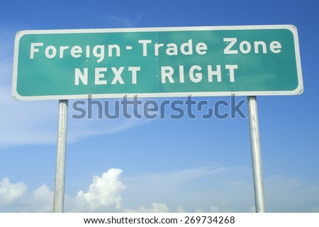 Street sign Foreign-Trade Zone, Miami FL