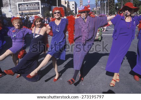 Women marching in the Doo Dah Parade, Pasadena, California