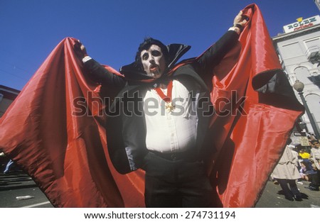 Man Dressed in Mardi Gras Dracula Costume, New Orleans, Louisiana
