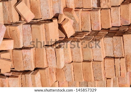 Red clay brick for construction