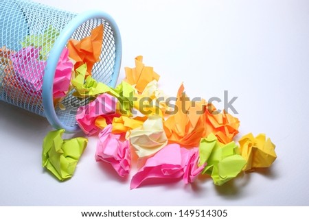 Color Paper waste basket.
