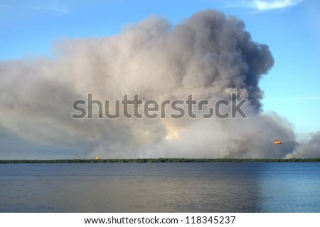 A giant wildfire in the west of France