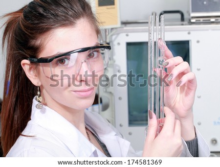 chemist student in the laboratory test tube