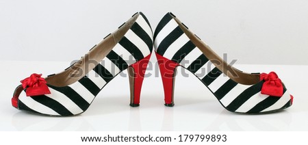 women\'s fashion shoes. zebra pattern. red heel