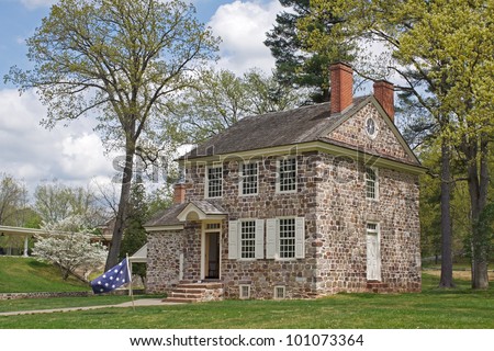 This house at the Valley Forge National Historical Park was George Washington\'s winter headquarters.Here the General coordinated the daily operations of the of the entire Continental Army.