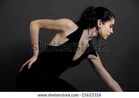 Portrait of young passionate flamenco dancer woman