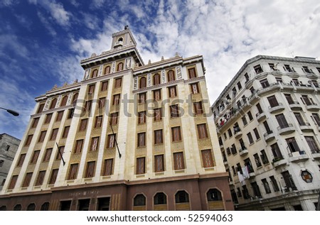 HAVANA - NOVEMBER 10. Famous art deco building built by Emilio Bacardi in 1930. Taken on November 10th, 2009 in Havana, Cuba