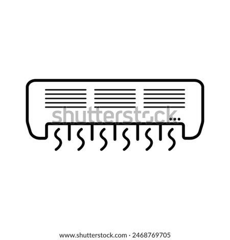 Air Conditioner Outline Icon Isolated on White Background. AC Line Art Logo. Vector Illustration.