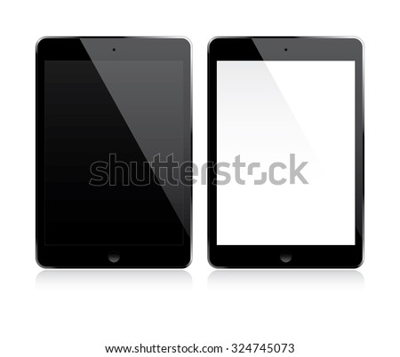 Tablet with white and black screen