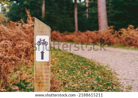 Similar – Image, Stock Photo empty cycling track on the street