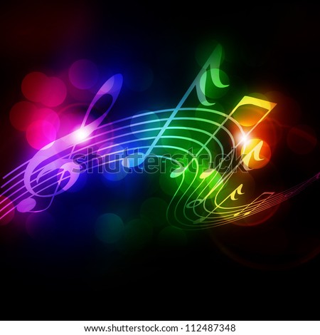 Colorful Musical Note On A Soft Dark Background Stock Photo 112487348 ...