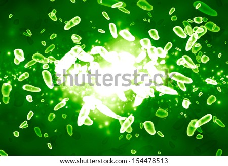 some bacteria on a soft green background