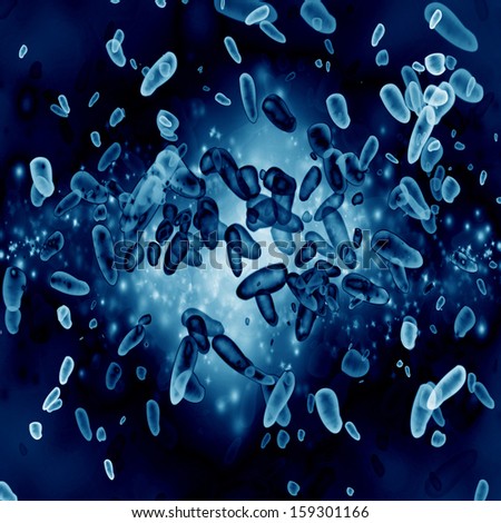 some bacteria on a dark blue background