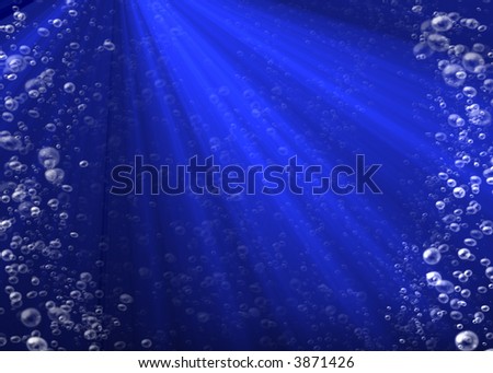 Water bubbles going up in dark water