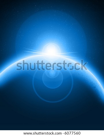 Blue alien planet