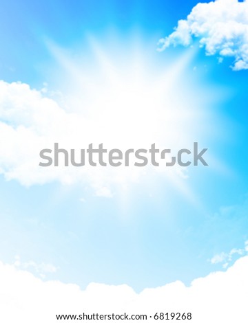 Cloudy background with bright sun