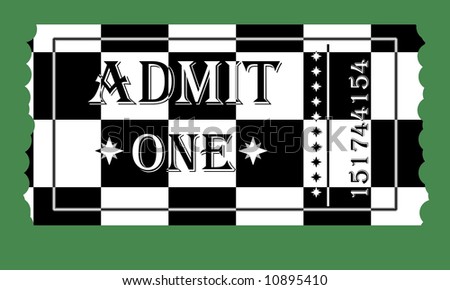 Checkered admit one ticket for an event