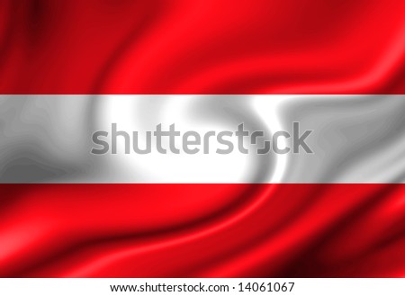 Austrian flag waving in the wind