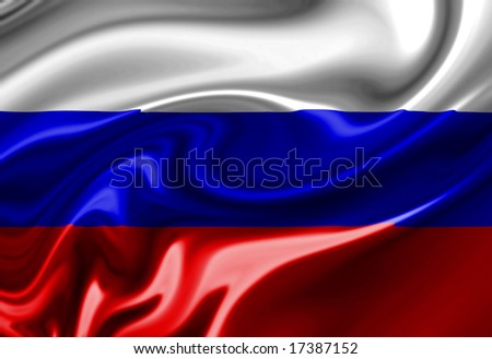 Russian flag waving in the wind