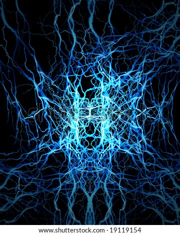 human nerve system on a black background