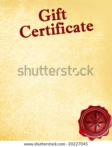 gift certificate with a wax seal on it