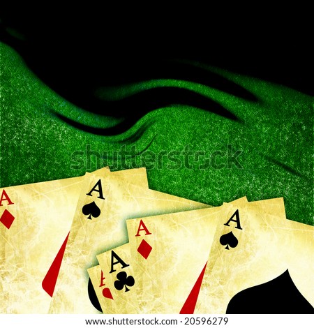 poker table background with playing cards on it