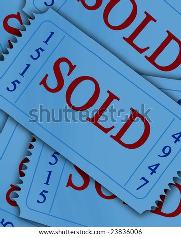 blue sold tickets with some shades areas