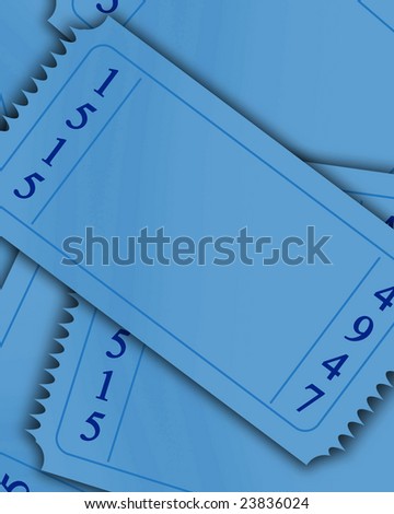 blank blue ticket collection with some shaded areas
