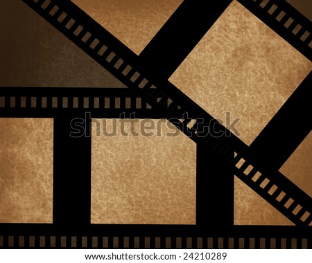 old film strip on a parchment background