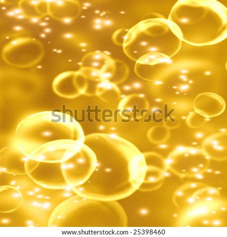 champagne bubbles on a soft golden background