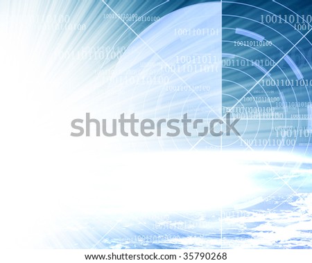 radar screen on a soft blue background