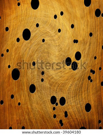 Wood texture with wood worm holes in it