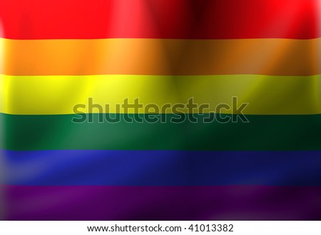 Gay pride flag waving in the wind with some folds