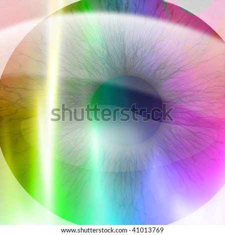 Human pupil with different colours in it