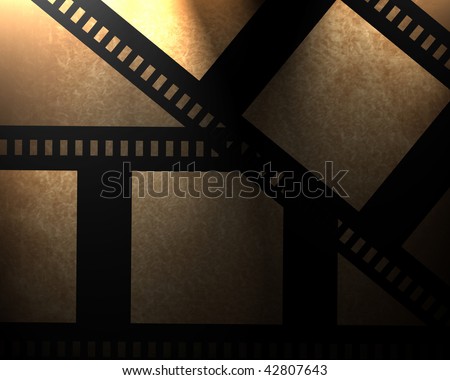 old film strip on a parchment background