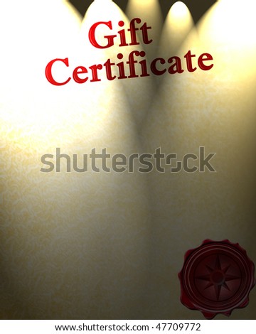 gift certificate with a wax seal on it