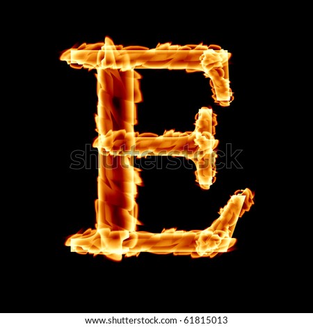 Fire Font: Letter E On A Dark Background Stock Photo 61815013 ...