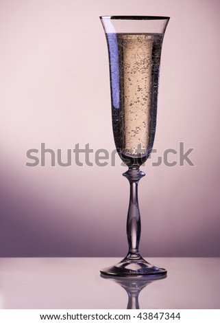 Bubbles champagne sparkle in a full glass