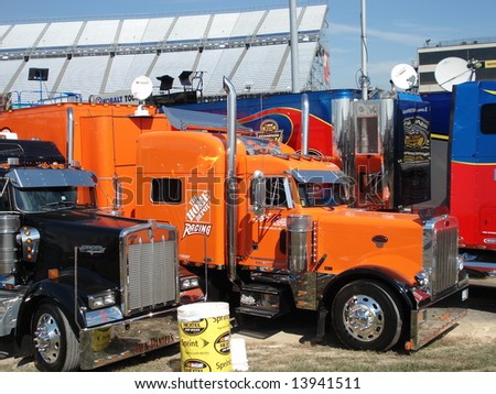 Dover,Delaware september 21 2007,Tony Stewart`s car hauler parked at dover international speedway