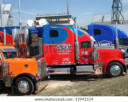 Dover,Delaware september 21 2007,Jeff Gordons car hauler parked at dover international speedway