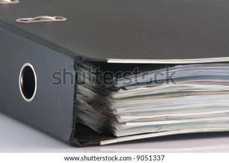 detail from black business folder with copy space on black