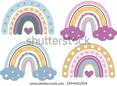 Baby Rainbow Clipart, Nursery Rainbow Decoration, Svg, Rainbow Clipart Bundle, Pastel Colors, Rainbow for Printing and for Cutting