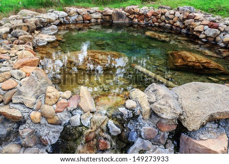 The hot pond at Jeason hot springs in Lampang province, Thailand.