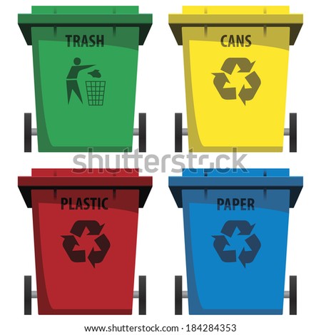 Vector Set Of Recycle Bins - 184284353 : Shutterstock