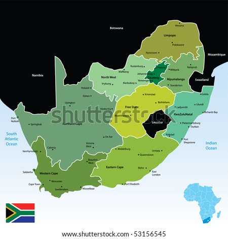 vector map of south africa